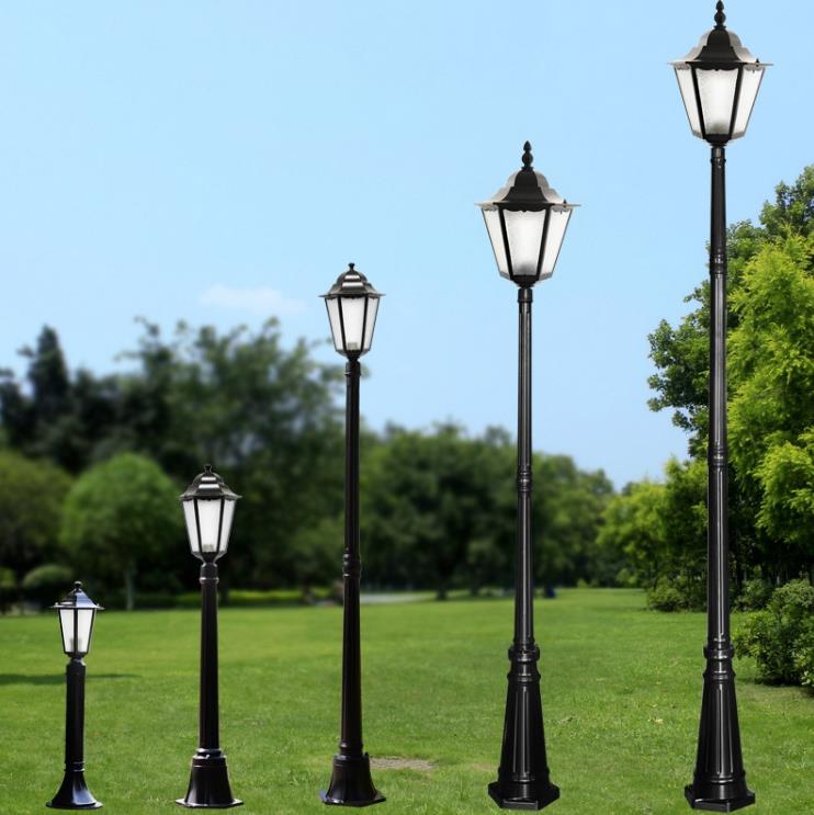 Materiale in alluminio Lampada singola Post Street Garden Post Lampada