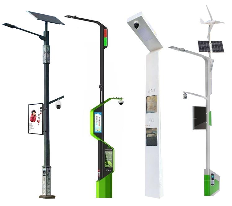Smart Pole con fotocamera e eolico Solar Hybrid Controller Supply Power LED Street Lights