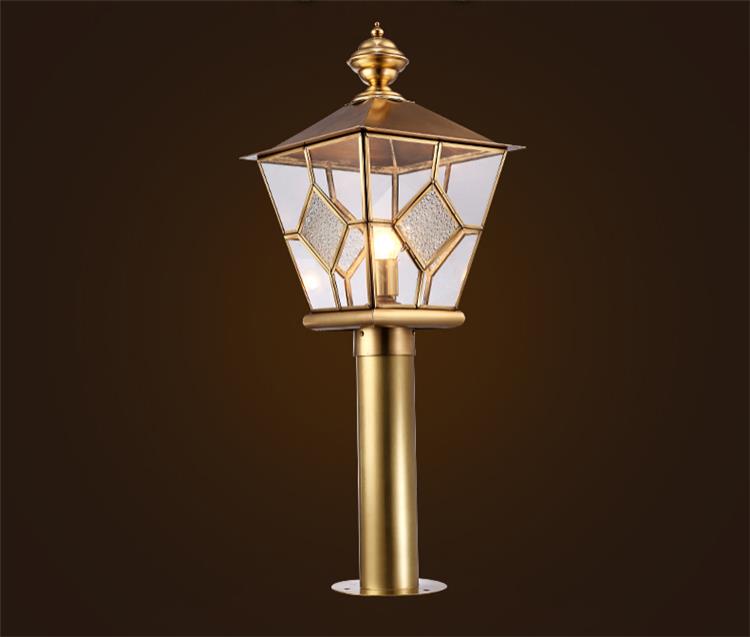 Led Source E27 1 Luce Outdoor Pillar Lanterna O Copper Pillar Light con vetro temprato